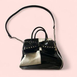 Black and white bow bag #goth #punk betsey johnson